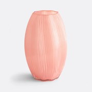 Gestreepte glazen vaas, hoogte 27 cm, OLMA