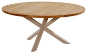 Taste by 4 Seasons Prado tuintafel latte met rond teak blad Ø 160 cm SALE Tuintafel   beige weerbestendig