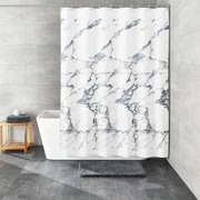 Kleine Wolke Douchegordijn Marble 180x200 cm wit en grijs