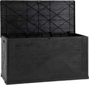 Toomax Multibox Wood Kussenbox - 420L - Donker Antraciet - Binnenmaat 113 x 49,5 x 59,5 cm - Buitenmaat 120 x 63 x 56 cm