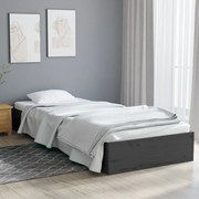 vidaXL Bedframe massief hout grijs 75x190 cm 2FT6 Small Single