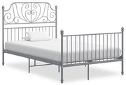 vidaXL Bedframe metaal grijs 120x200 cm