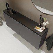 Mondiaz Ture 120cm toiletmeubel dark grey met wastafel urban links 1 kraangat