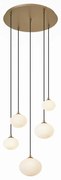 Art Deco hanglamp goud met opaal glas 5-lichts - Yani Art Deco G9 bol / globe / rond rond Binnenverlichting Lamp