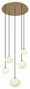 Art Deco hanglamp goud met opaal glas 5-lichts - Yani Art Deco G9 bol / globe / rond rond Binnenverlichting Lamp