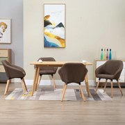 vidaXL Eetkamerstoelen 4 st stof bruin