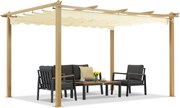 Barbados terraspergola 3x4 m Garden Point hout-beige
