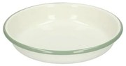 Bord diep, emaille, groengrijs/wit,Ø 15 cm