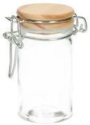 Beugelpotje met houten dop, glas, 90 ml