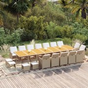 vidaXL 19-delige Tuinset met kussens poly rattan beige