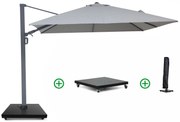 Zweefparasol  3x3m S2 Excellent (incl. voet + hoes) Grijs-antraciet Camello Luna