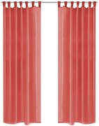 vidaXL Gordijnen voile 140x225 cm rood 2 st