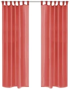 vidaXL Gordijnen voile 140x225 cm rood 2 st