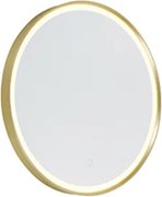 Badkamerspiegel goud 50 cm incl. LED 3-staps dimbaar met touch rond - Miral