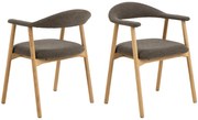 ADELE bruin taupe (monza 40) / frame natuurlijk eiken - HOUTEN STOEL VOOR WOONKAMER EETKAMER KEUKEN RETRO