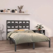 vidaXL Bedframe massief hout grijs 135x190 cm 4FT6 Double