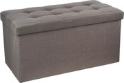 Atmosphera poef met opbergruimte - Grijze hocker 76 x 38 x 38 cm - Maximaal 170KG draagcapaciteit