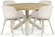 Tuinset 4 personen 120 cm Kunststof Taupe Lifestyle Garden Furniture Salina/Rockville