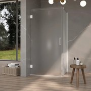 Fortifura Galeria Douchecabine - 90x90x200cm - scharnieren - deurgreep - vlak - gesatineerd veiligheidsglas - Mat wit SW1122553/SW1122562/SW797906/SW797929