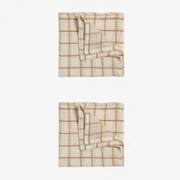 Set Van 2 Vernilen Katoenen Servetten Beige – Crème - Sklum