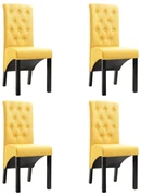 vidaXL Eetkamerstoelen 4 st stof geel
