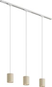 Modern railsysteem met 3 hanglampen wit met beige 1-fase - Iconic Holt