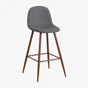 Verpakking Van 2 Glamm Hoge Krukken Grijs – Antraciet & ↑75 Cm & Donker Hout - Sklum