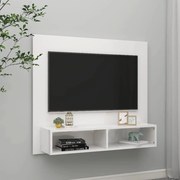 vidaXL Tv-wandmeubel 102x23,5x90 cm spaanplaat hoogglans wit