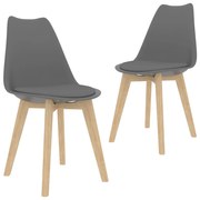 vidaXL Eetkamerstoelen 2 st kunstleer grijs