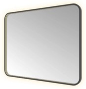 Hotbath &More Soft Square rechthoekige spiegel 100x80cm geborsteld zwart PVD