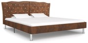 vidaXL Bedframe kunstsuède bruin 150x200 cm