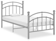 vidaXL Bedframe metaal grijs 90x200 cm