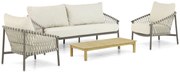 Stoel en Bank Loungeset 5 personen Aluminium/rope Taupe 4 Seasons Outdoor Allora/Sentis