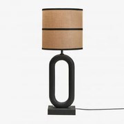 Tiberia Mangohouten Tafellamp Gewoon Zwart & Zwart Ø30 Cm - ↑30 Cm Olinda - Sklum