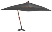 vidaXL Zweefparasol met houten paal 400x300 cm antraciet