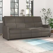 vidaXL Fauteuil 4-zits verstelbaar kunstleer grijs