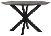 Ronde Eettafel Zwart Teakhout 130 Cm - 130 X 130cm.