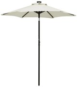 vidaXL Parasol met LED-verlichting 200x211 cm aluminium zandkleurig