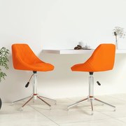 vidaXL Eetkamerstoelen draaibaar 2 st kunstleer oranje