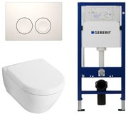 Villeroy & Boch Subway 2.0 toiletset met luxe zitting, UP100 reservoir en Delta 25 Wit Knop 0124005/SW730486/0701174/0124060/