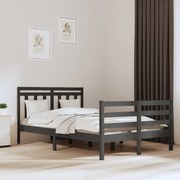 vidaXL Bedframe massief hout grijs 120x200 cm