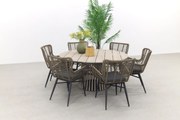 Jasmine Naturel/GI Trinxa 6-persoons ronde dining tuinset Ø148 cm.