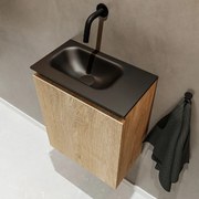 Mondiaz Ture 40cm toiletmeubel washed oak met wastafel urban links geen kraangat