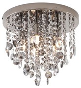 Klassieke plafondlamp zwart met smoke glas - Medusa