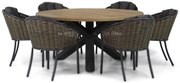 Tuinset Ronde Tuintafel 6 personen 160 cm Wicker Grijs  Santika Furniture Santika Tika