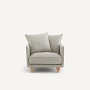 Fauteuil in structuurviscose en linnen, LAZARE
