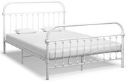 vidaXL Bedframe metaal wit 120x200 cm