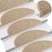 vidaXL Trapmatten zelfklevend 15 st sisal-look 56x20 cm donkerbeige