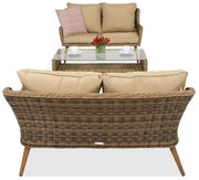 Bilbao Coffee tuinmeubelen met kleine tafel voor 4 personen Garden Point bruin