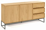 Kave Home Taiana Eiken Dressoir Met Metalen Frame - 160x42x78cm.